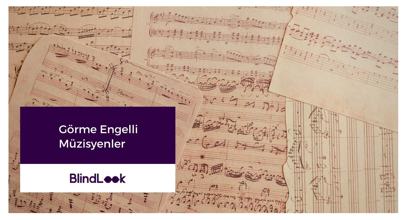 Müzik notalarının olduğu bir defter görüntüsü.