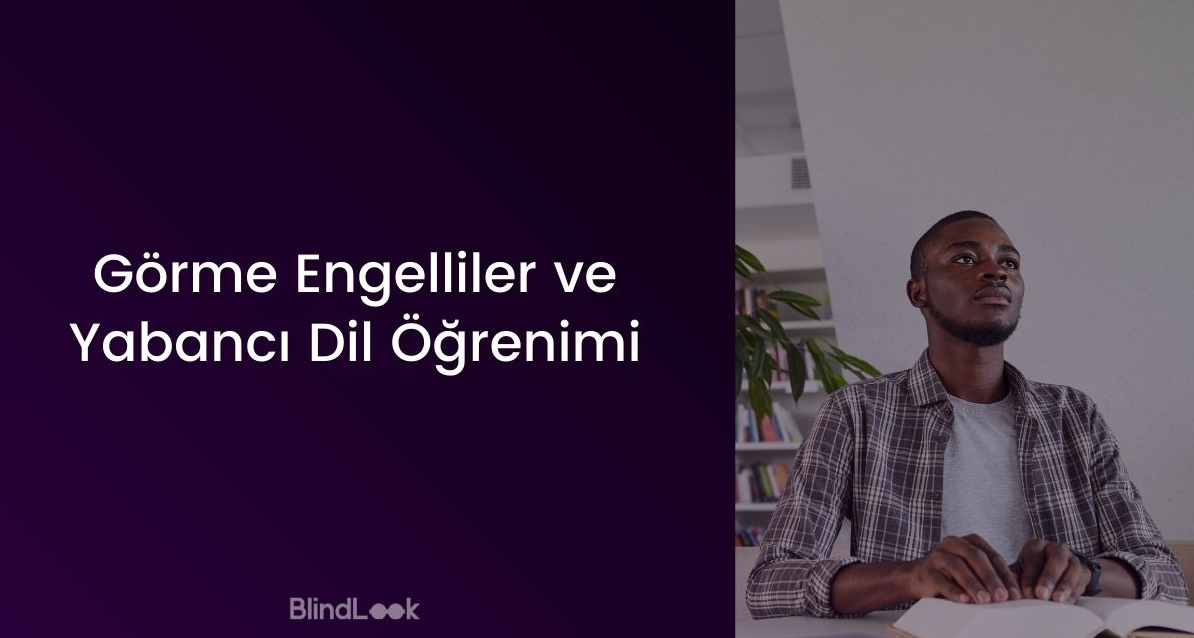 Ekranda bir görme engelli adam braille ile kitap okuyor.
